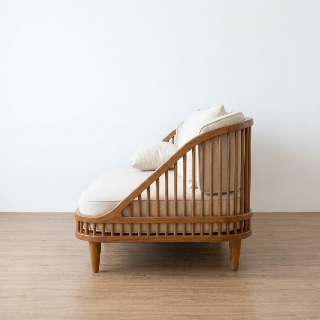 Sofa Jati jari - jari modern - sofa tamu mewah - Gambar 2