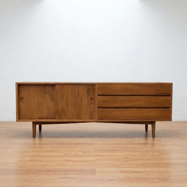Bufet Credenza Meja TV Retro Scandinavian Minimalis 150cm Jati Jepara