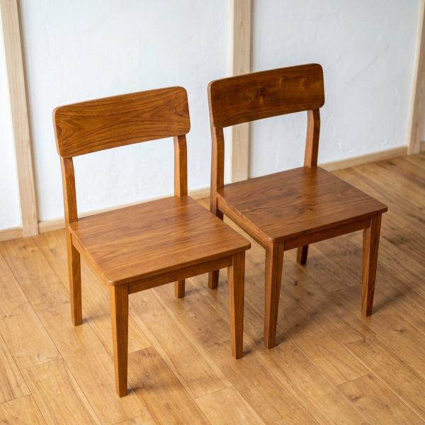 Kursi Cafe Kayu Jati Retro Minimalis Solid Kekinian