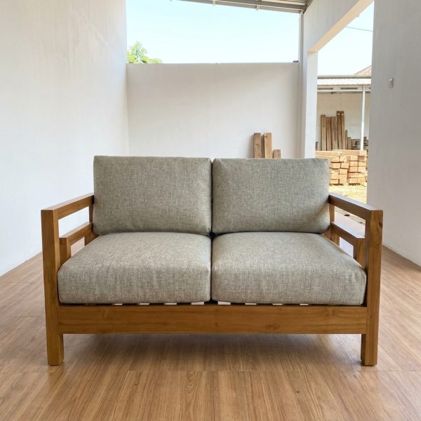Sofa Ruang Tamu Jati 2 Seater Minimalis Modern dan Mewah