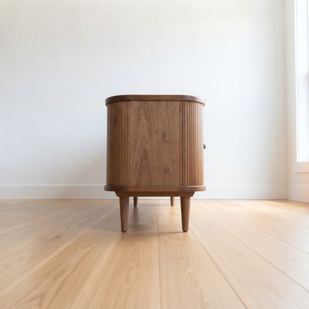 Kabinet Laci Kombinasi Pintu Slatted Finishing Natural Kayu Jati Jepara - Gambar 3