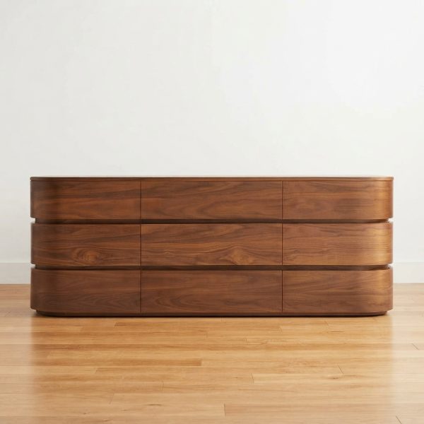 Bufet Jati Modern 3 Laci Kayu Jati Scandinavian Bufet TV Minimalis Estetik Desain Lengkung