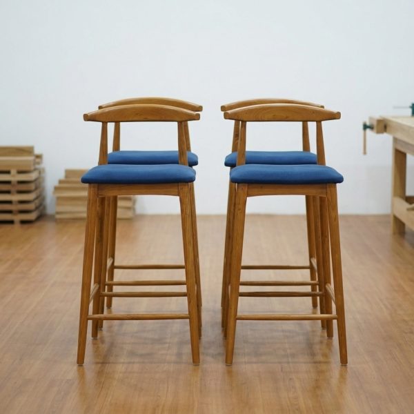 Kursi Barstool Kayu Jati Minimalis Modern Jepara Untuk Cafe, Restaurant & Island Kitchen